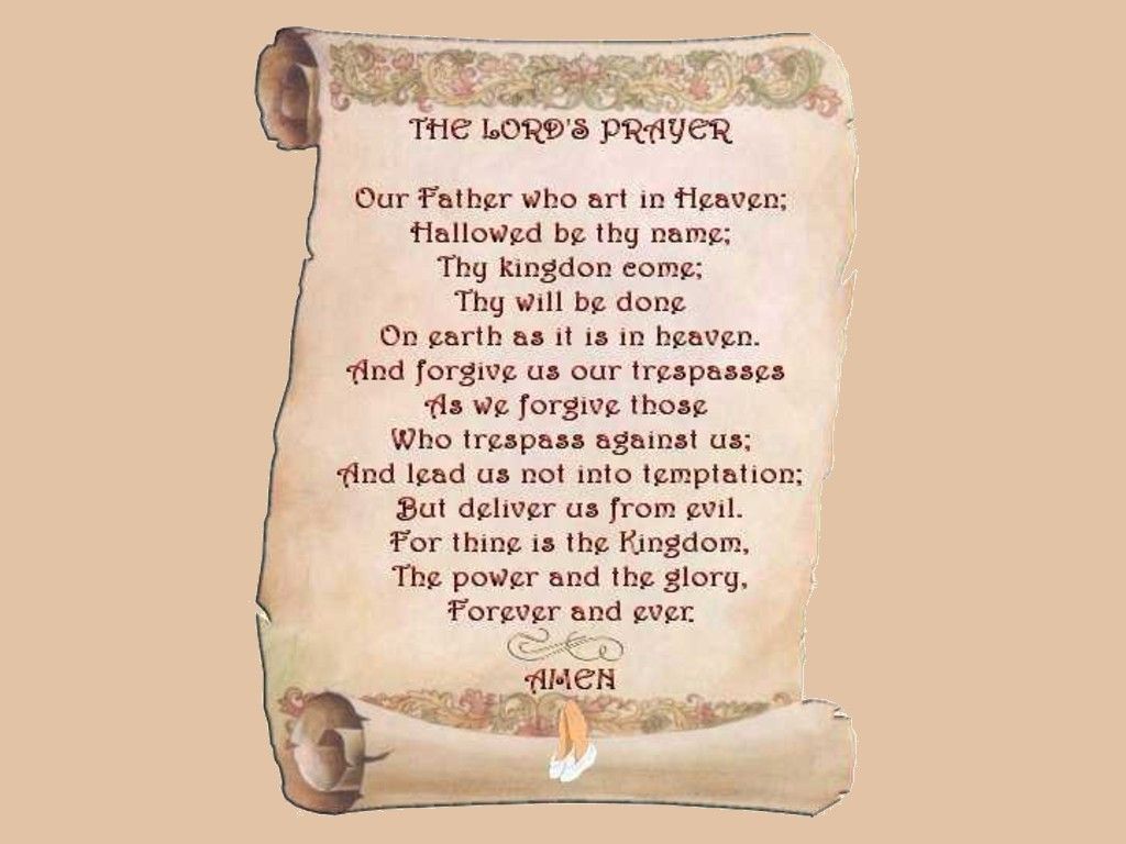 The Lords Prayer On A Scroll Christian Wallpaper