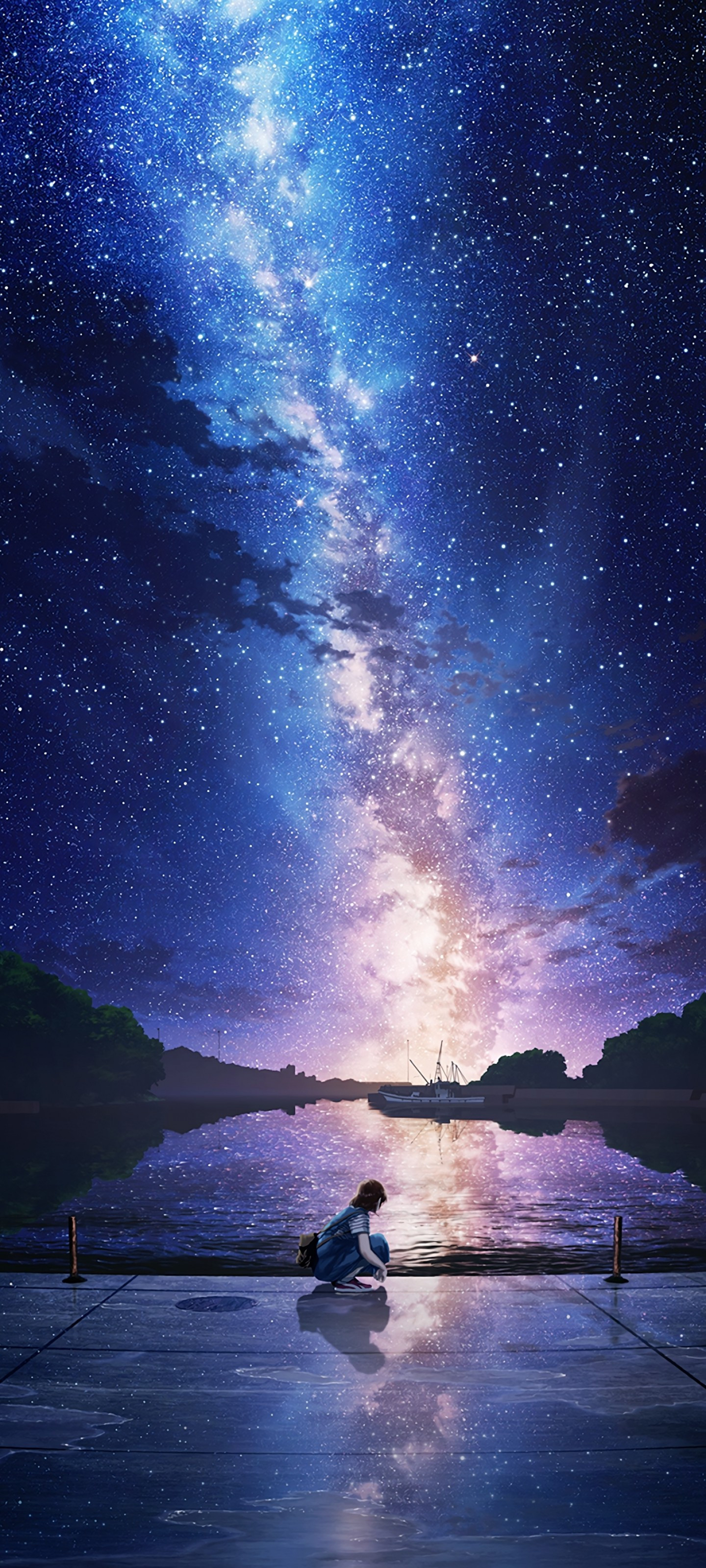 Anime Landscape Stars Night Scenic