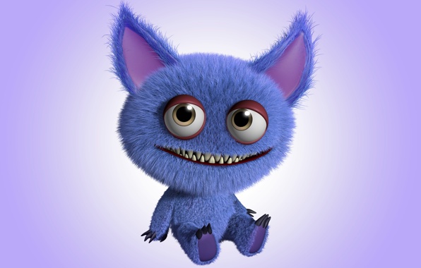Wallpaper 3d Funny Monster Cartoon Cute Smile Character