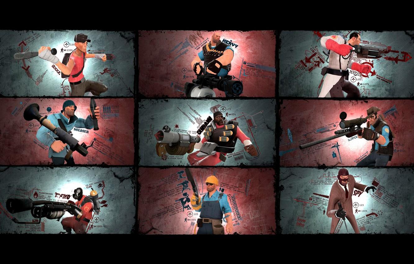 Wallpaper Soldiers Team Fortress Medic Characters Sniper