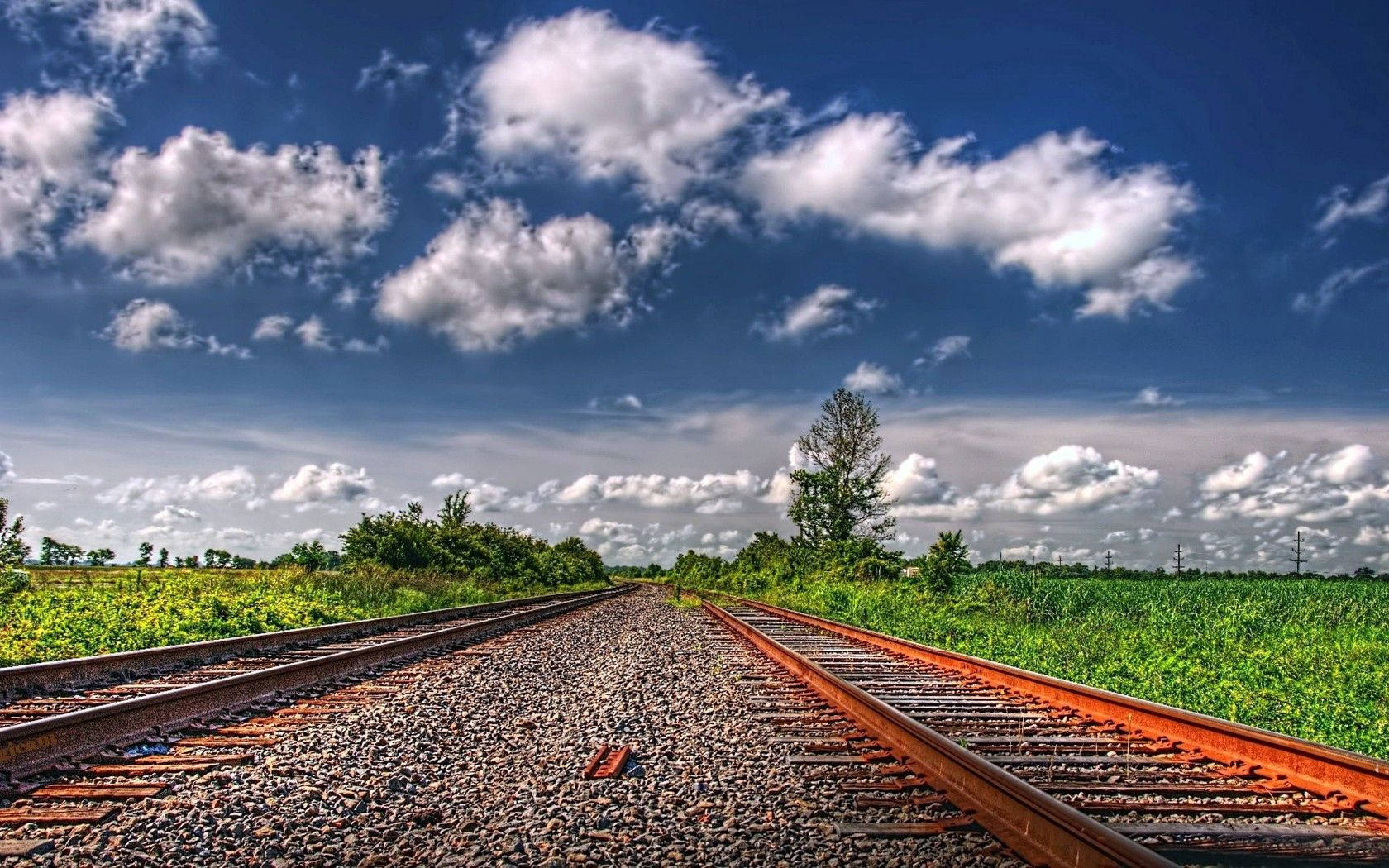 Rails Cross Ties Railway Pebble Sky Field Colors Paints 4aqqzj33pk62y83o Wallpaper