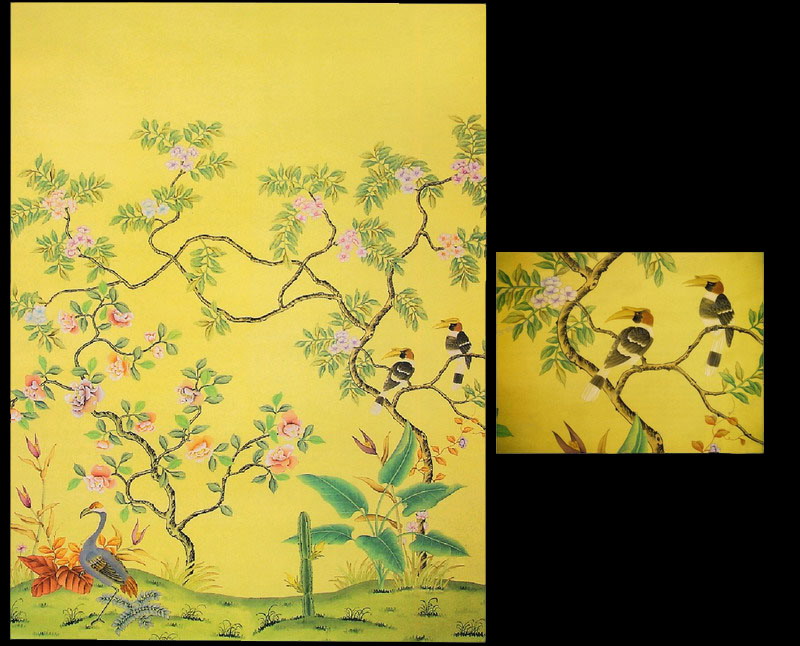 Chinese Wallpaper Chinoiserie Silk Hand
