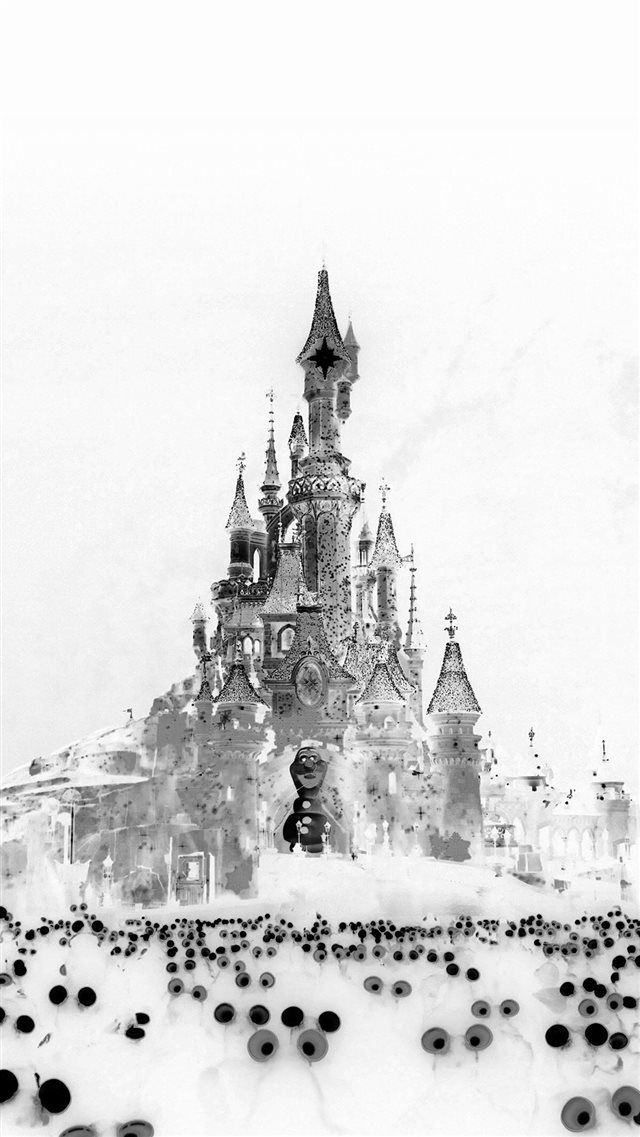 Disney Art Let It Go Snow Illust White iPhone Wallpaper