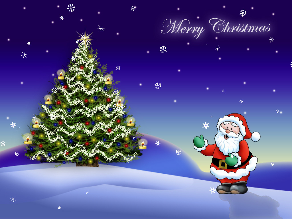 Santa Merry Christmas Wallpaper Which Is Under The