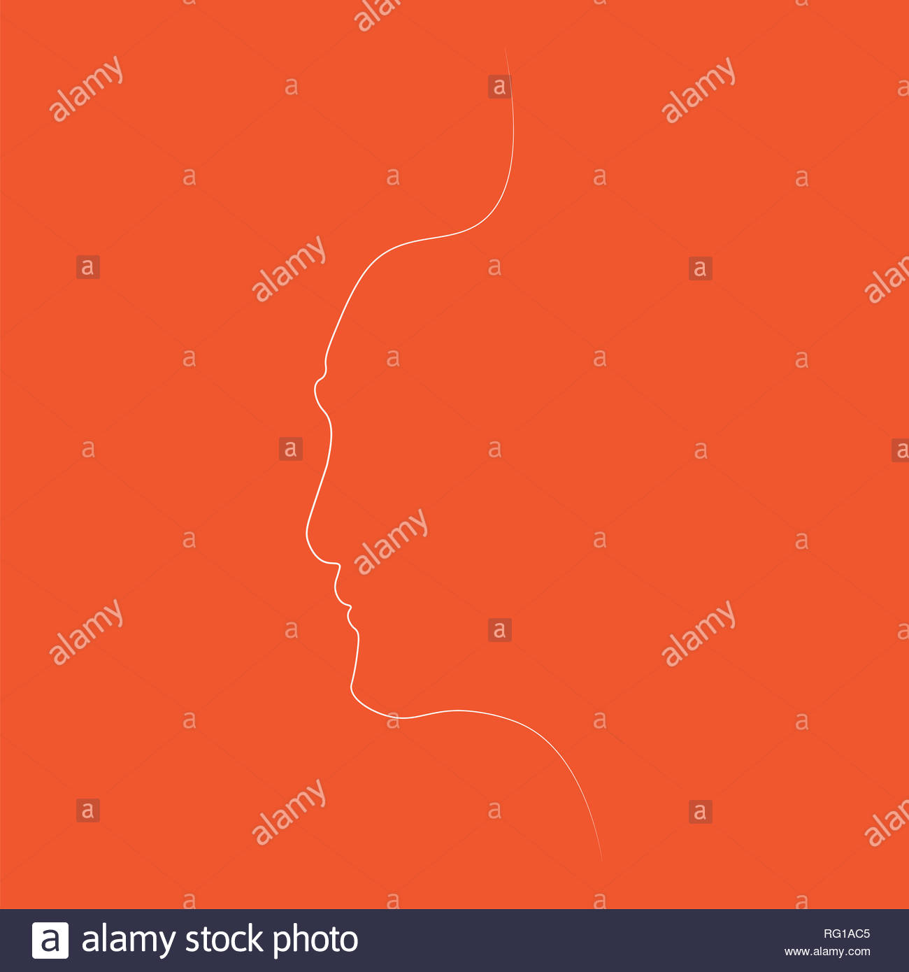 Man of one line illustration on color background Stock Photo