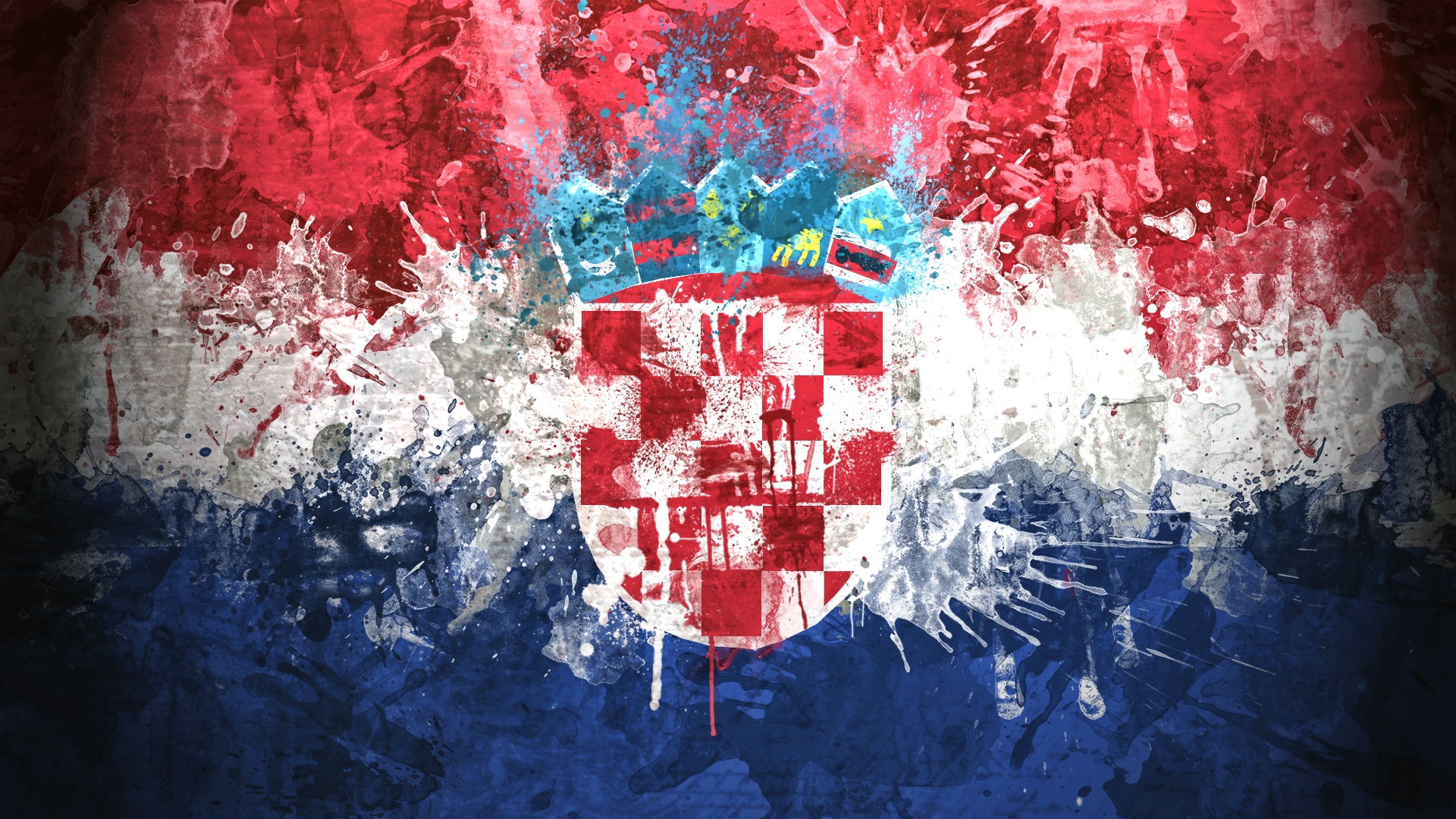 Croatia Flag Republic Background Texture Paint Coat Stock