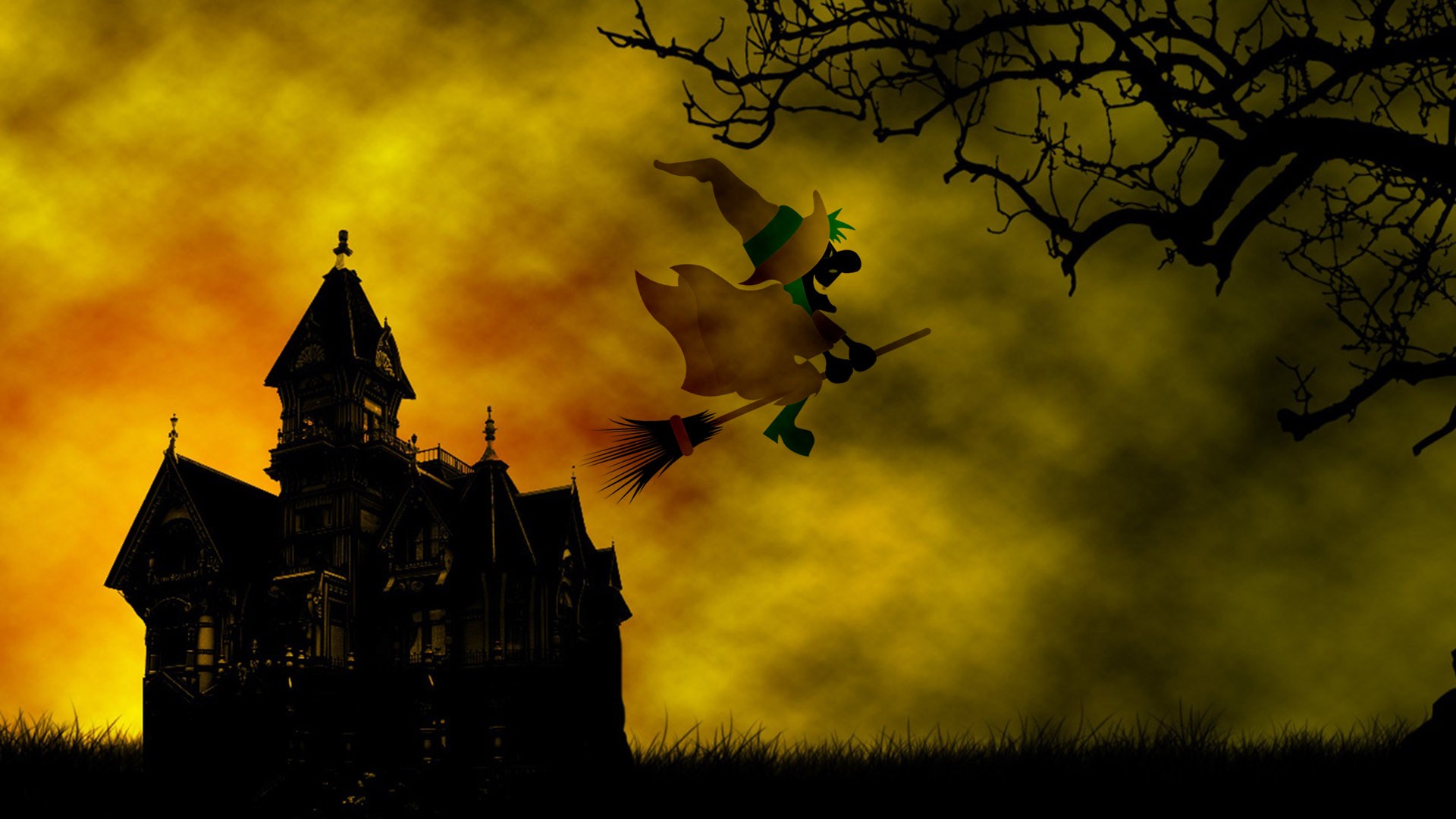 Halloween Witch Background Hq Wallpaper Baltana