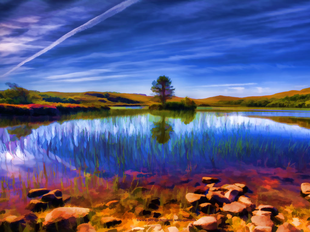 Beautiful Loch in Summer   Beautiful Background Wallpaper   1024x768 1024x768