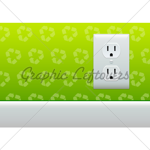 Electric Outlet On Green Recycle Symbol Wallpaper