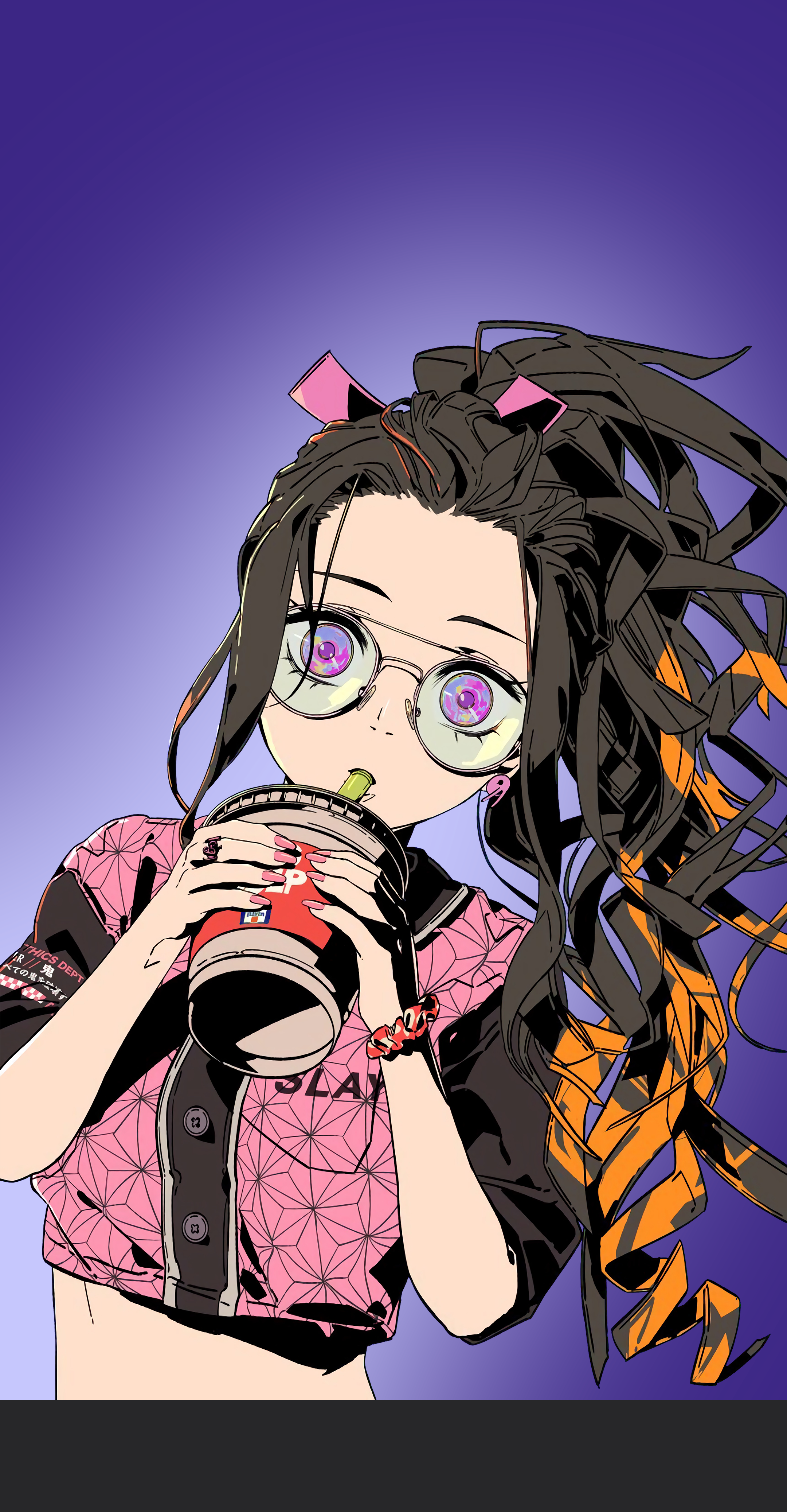 Cute Anime Girl Drinking Boba Wallpapers - Wallpaper Cave