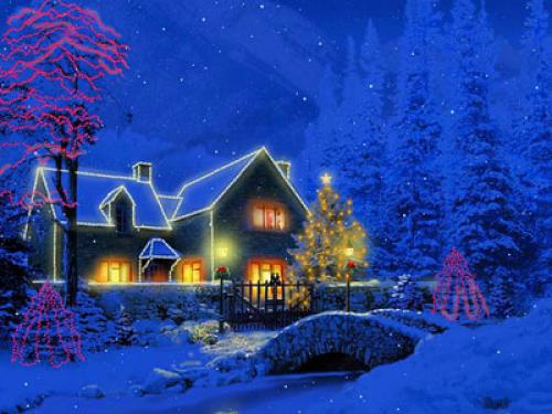 Related Wallpaper Christmas Cottage Tree Xmas X