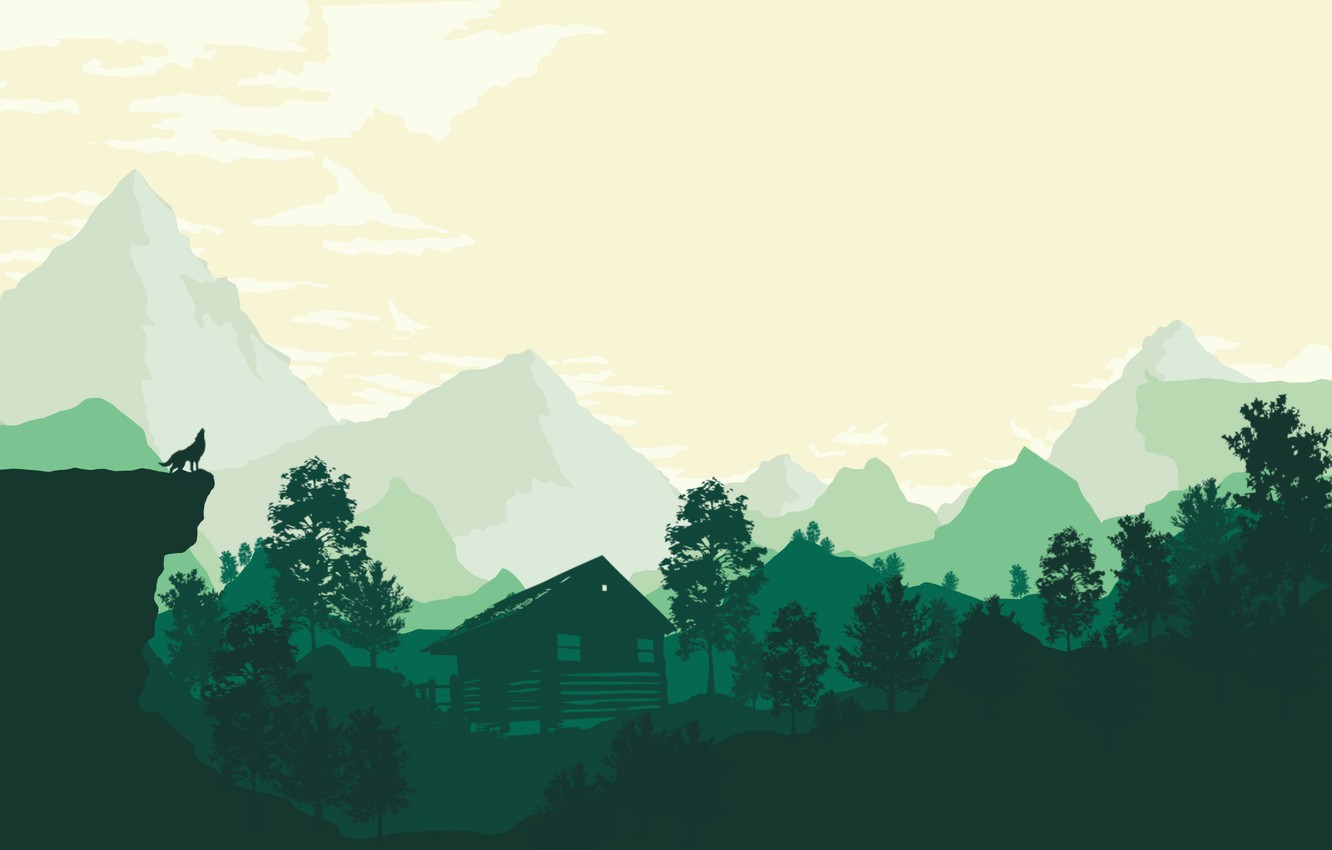 Wallpaper Mountains The Game Forest House Silhouette Hills