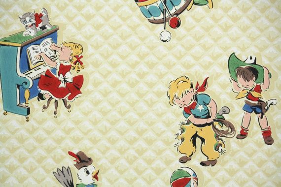 S Vintage Wallpaper Children Nursery Design With