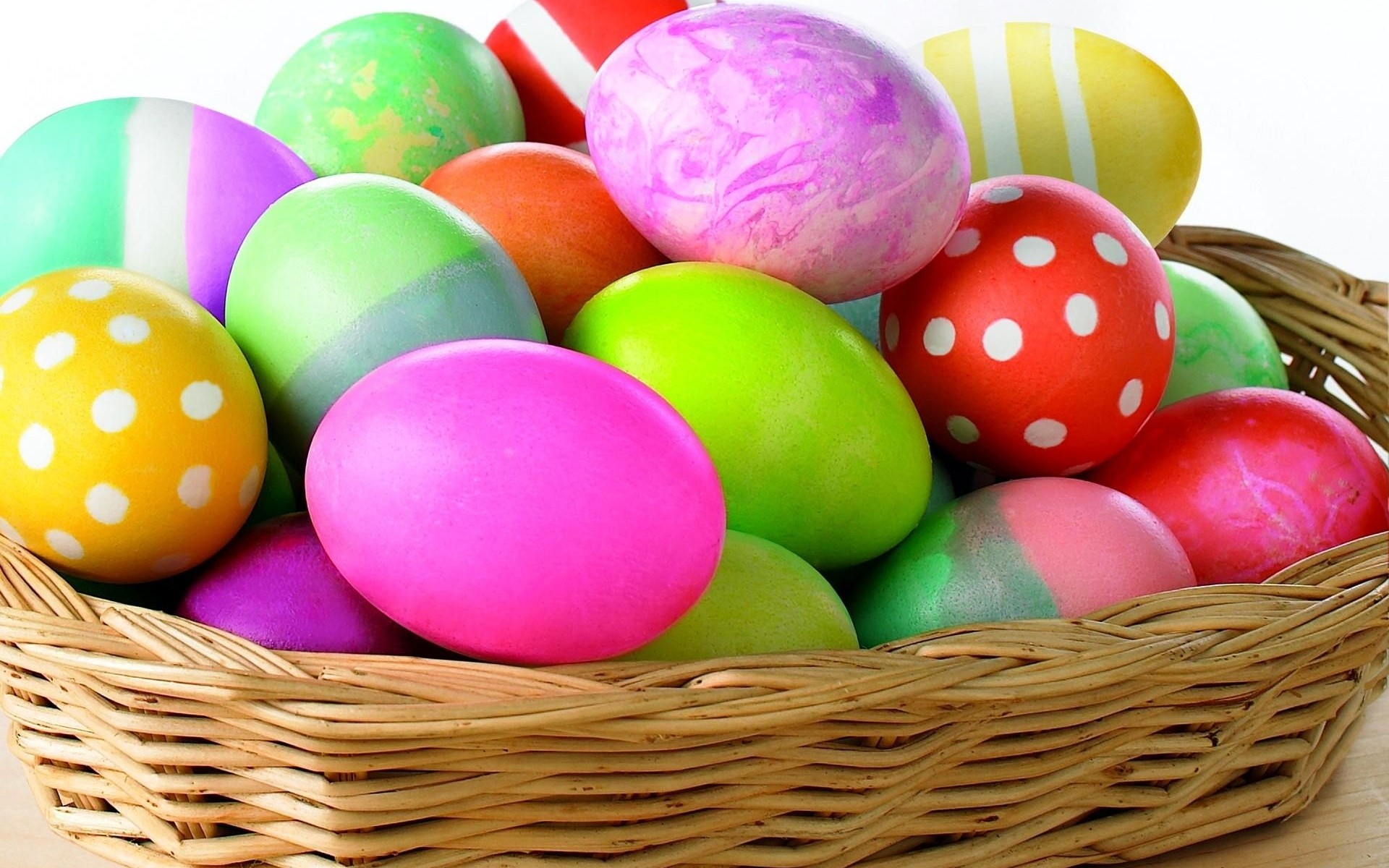 Easter Eggs Basket Wallpaper High Definition Quality