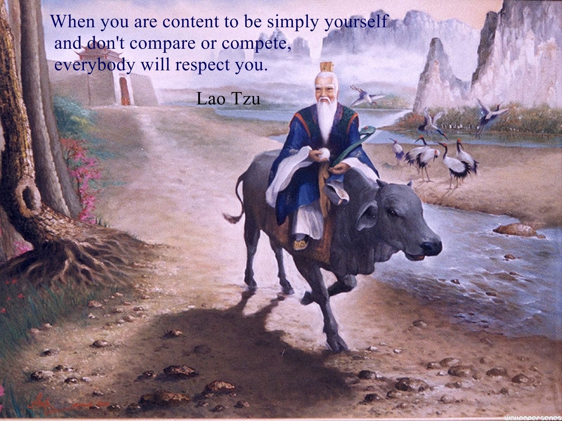 Lao Tzu Simply Yourself Quotes Wallpaper On Buffalo