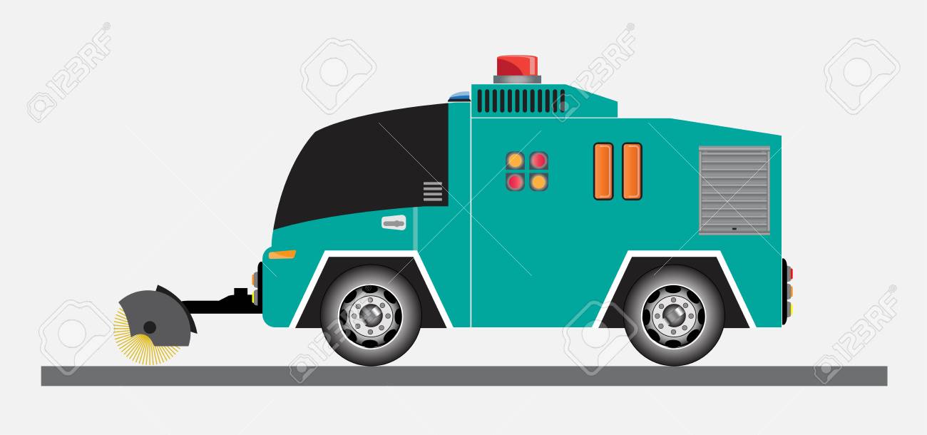 Street Sweeper Truck Vector And Illustration On White Background