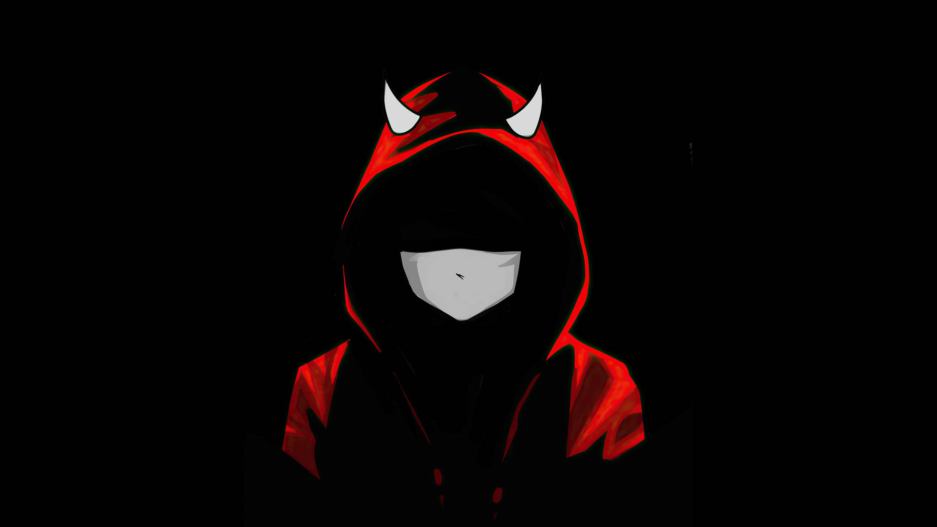 Red Hoodie Black Devil HD Wallpaper