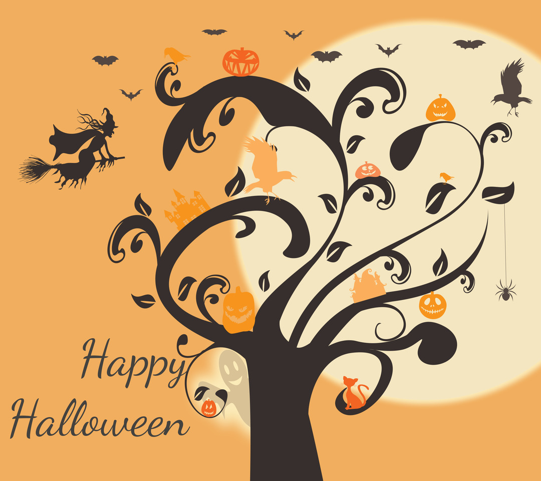 Happy Halloween Scary Tree Mobile Wallpaper