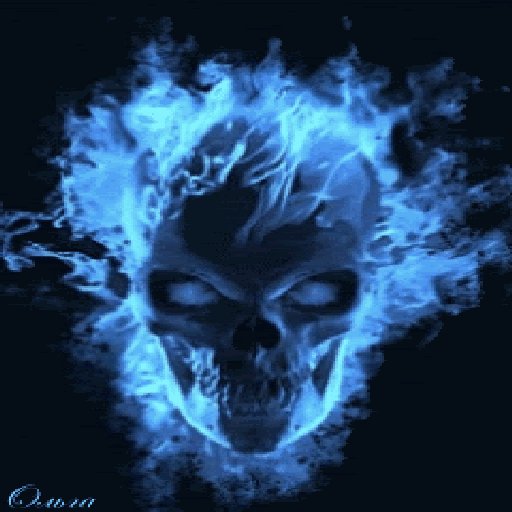 Blue Flaming Skull Flame Picture