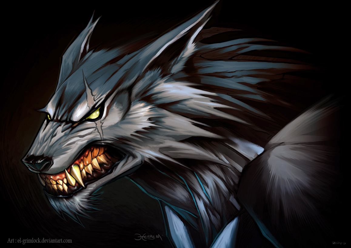 Dark wolf  Demon wolf Demon dog Anime wolf