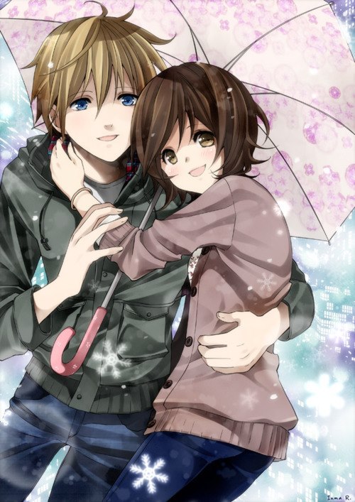 Anime couple, umbrella, romance, fantasy world, Anime, HD wallpaper | Peakpx