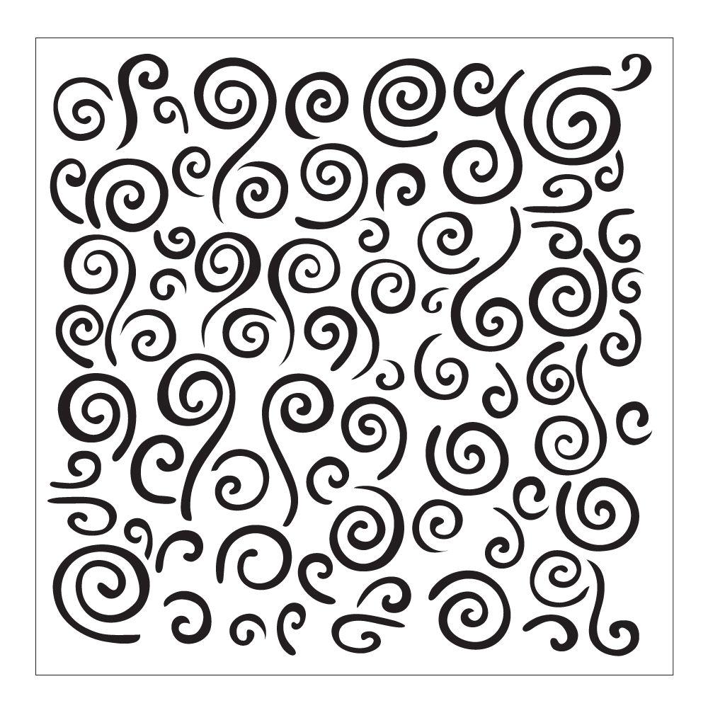 Folkart Swirl Background Small Painting Stencil The Home
