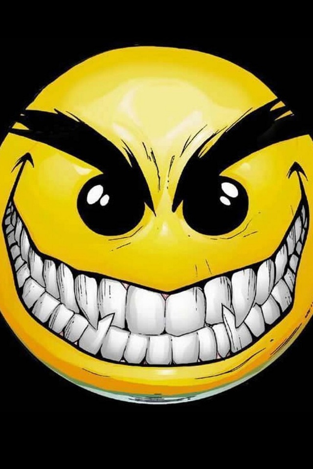 Evil Smiley Face From Category Cartoons Wallpaper For iPhone