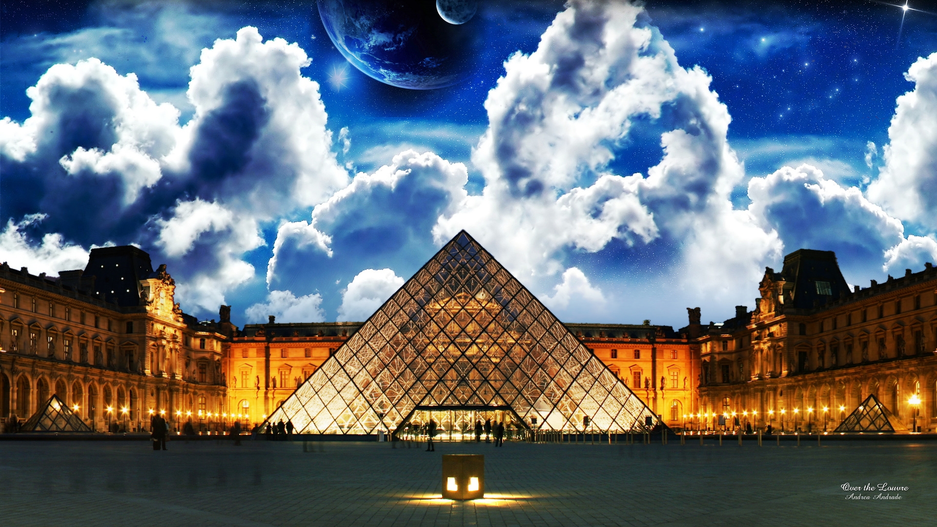 The Louvre Fantasy Wallpaper HD