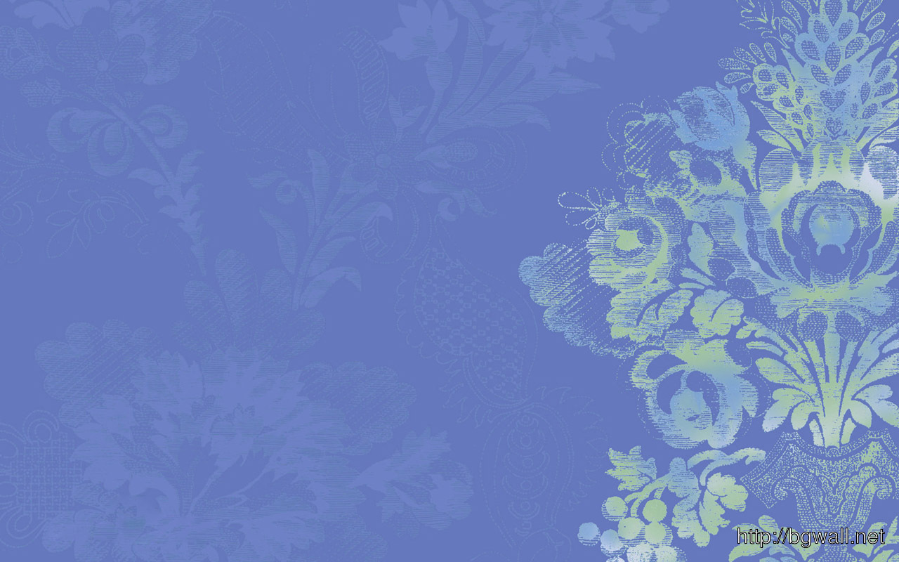 Calming Wallpaper In Serene Blue With Stylized Floral