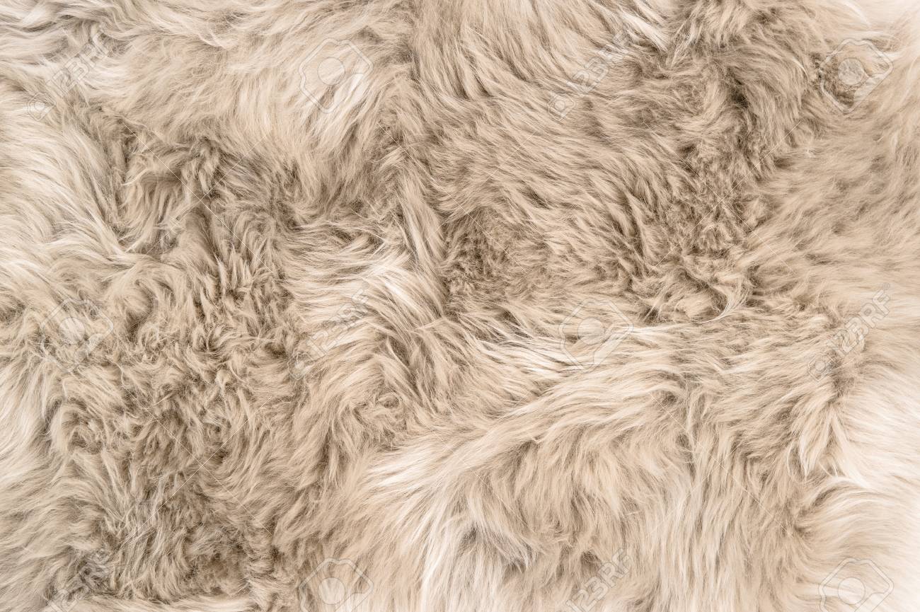 Sheep Fur Natural Sheepskin Rug Background Wool Texture Stock