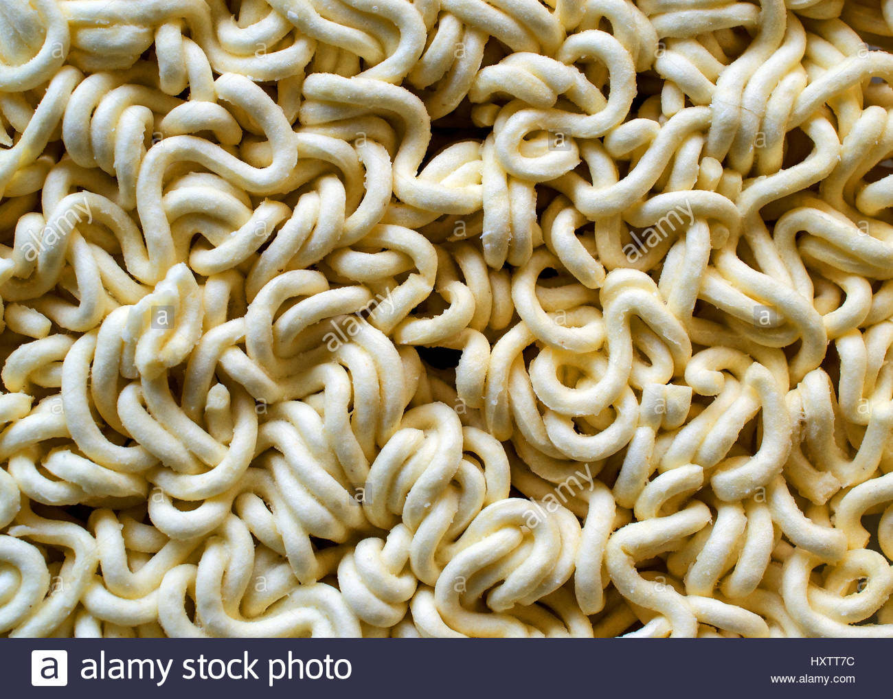 Raw And Dry Instant Ramen Noodles Food Texture Or Background