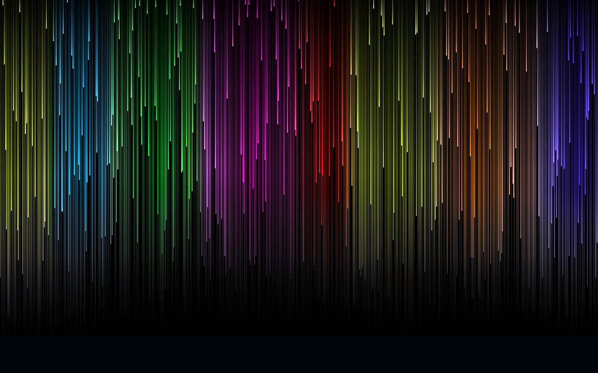 A vibrant spectrum of colorful vertical lines cascading down a dark background, creating a vivid and dynamic abstract pattern