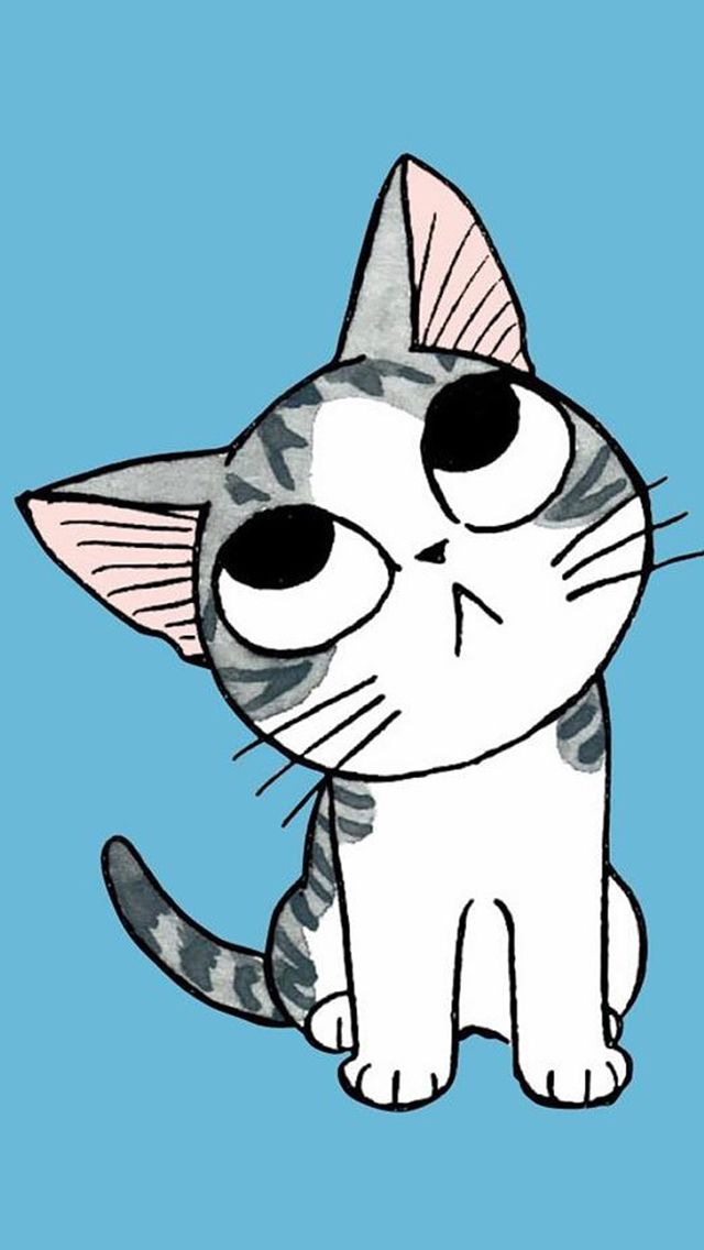 Cute Cartoon Kitten iPhone 5s Wallpaper