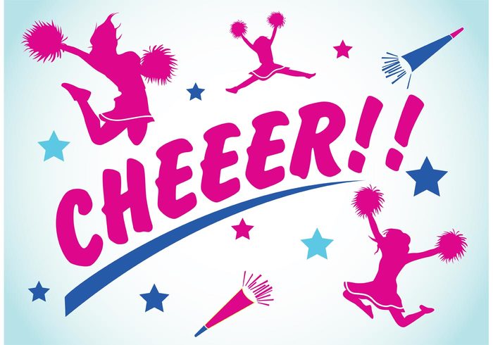 Cheerleading Background Vector With Bright
