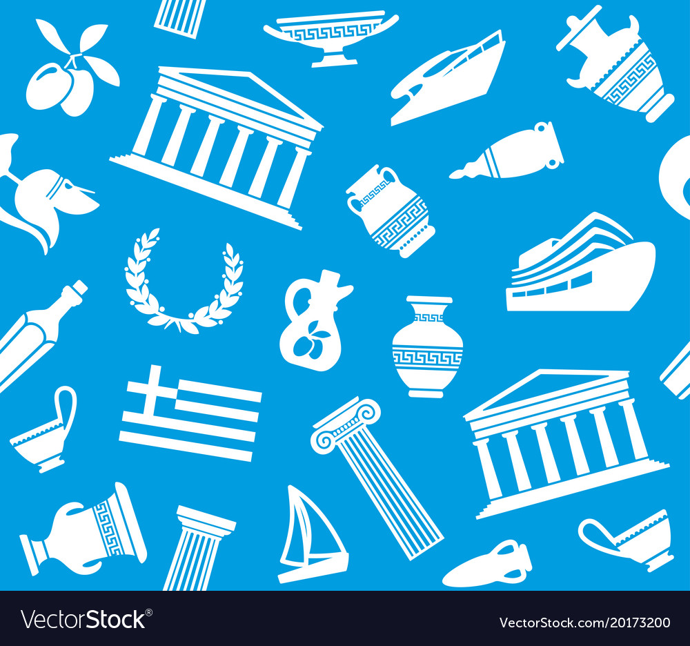 Background With Symbols Greece Royalty Vector Image