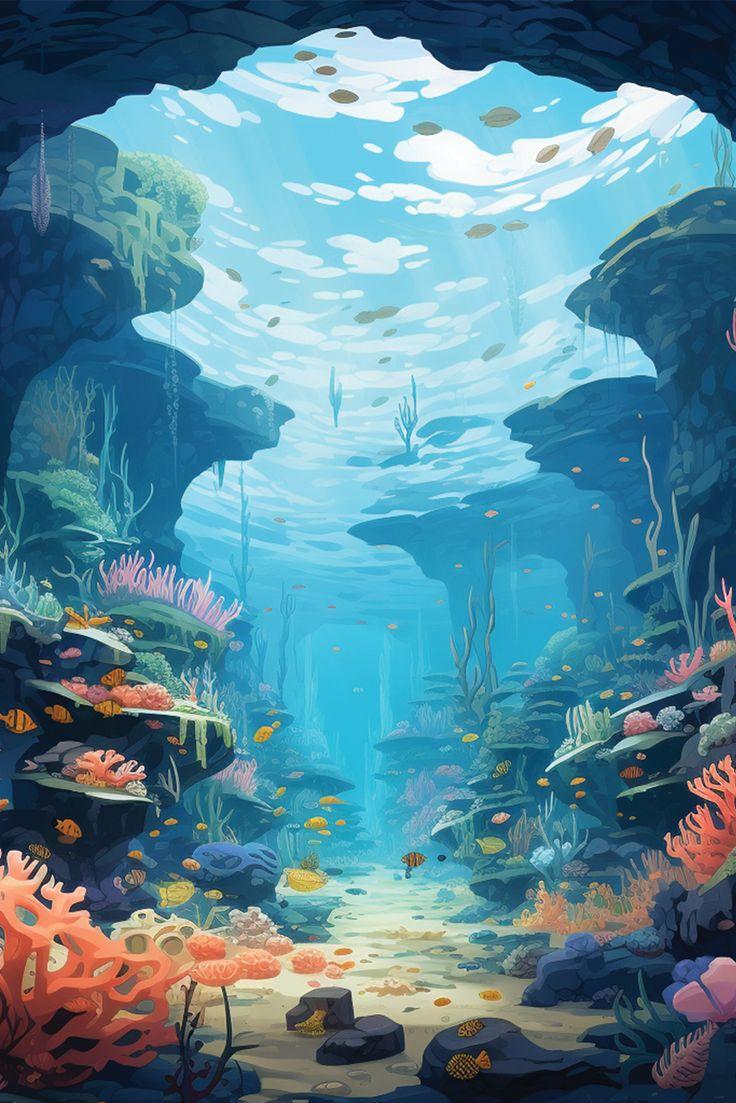Summer Under The Sea Wallpaper Art In Ocean Illustration