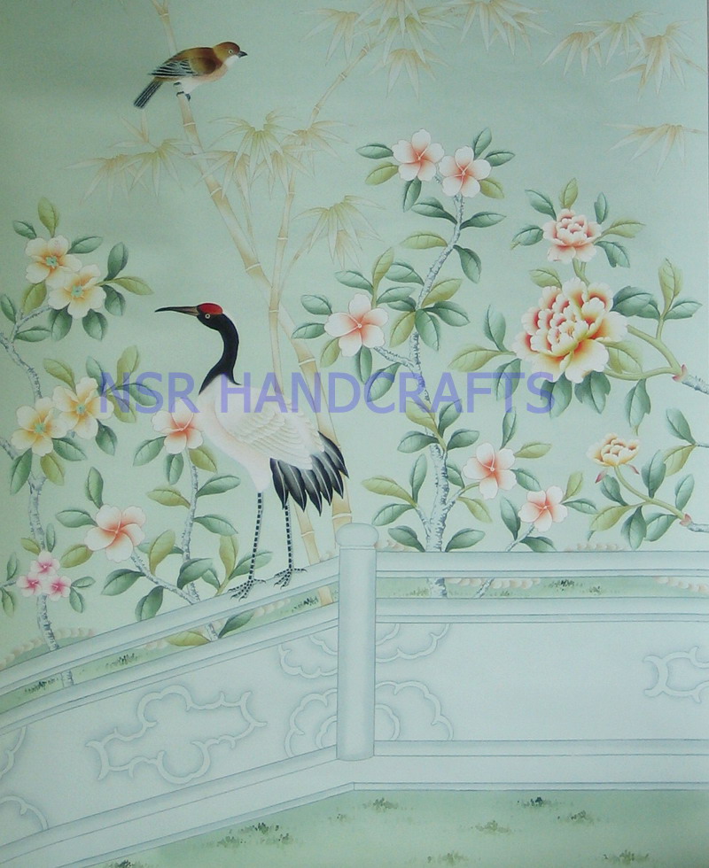 silk wallpaper hand painted wallpaper chinoiserie wallpaper chinese