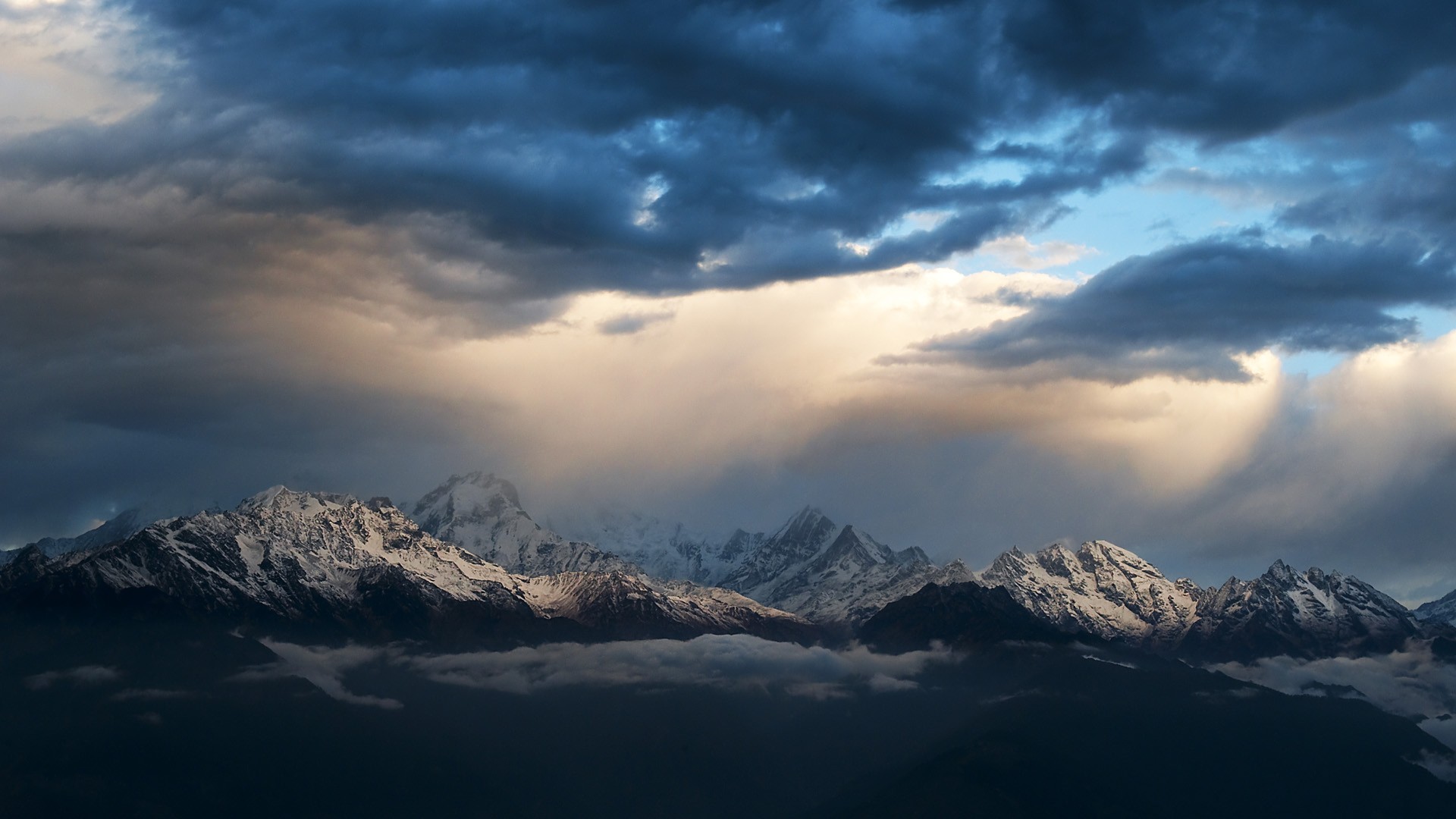 Sunrise Mountains Nepal Himalaya Wallpaper