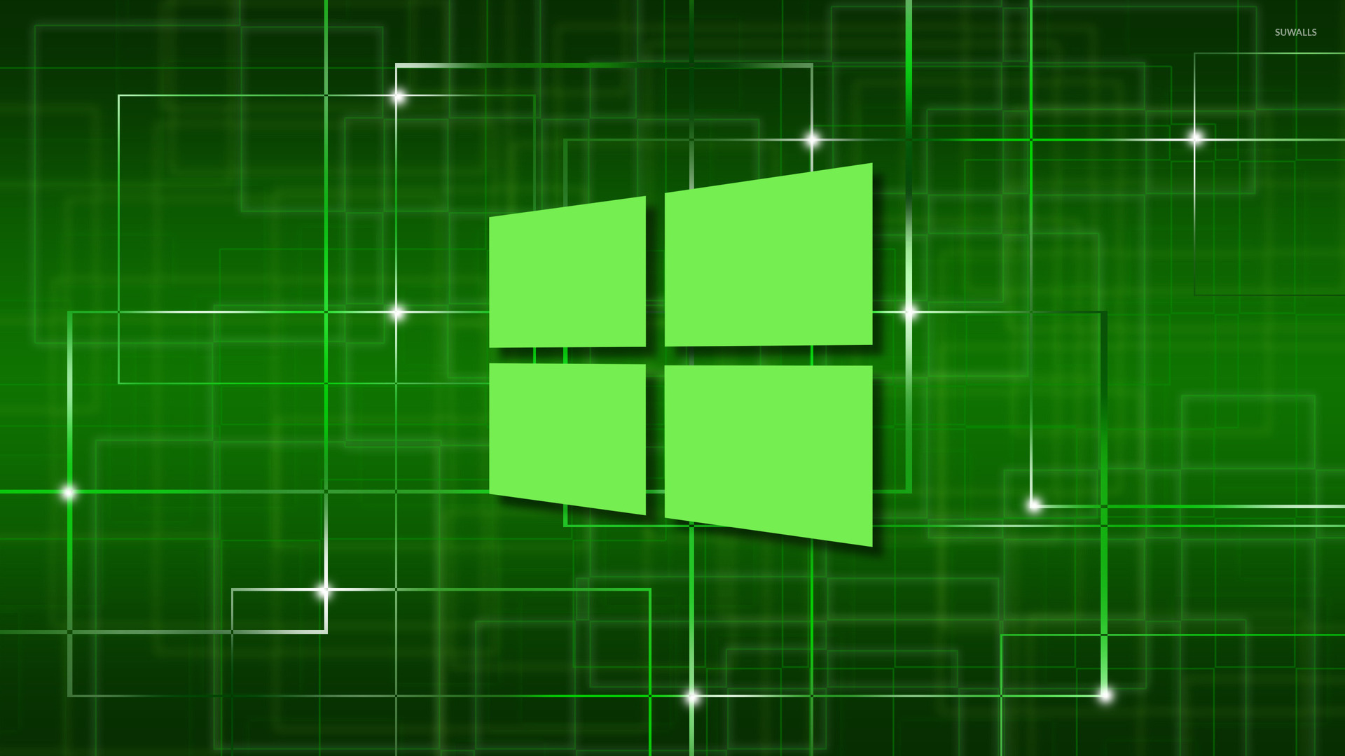 Windows Green Simple Logo On A Work Wallpaper Puter