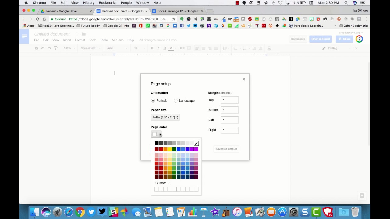 Google Docs Change Background Color Of A Doc