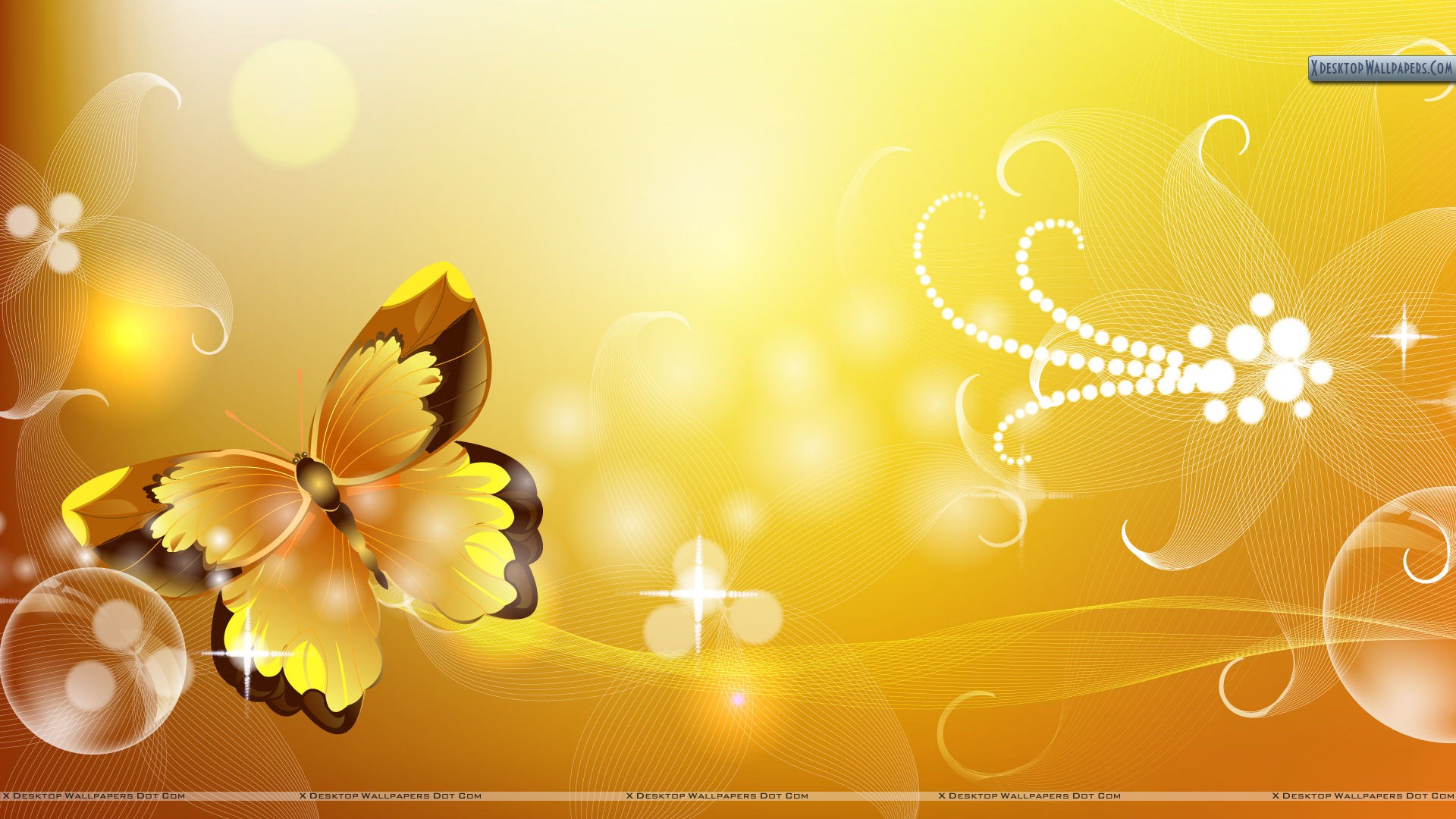 Yellow Butterfly Abstract Wallpaper