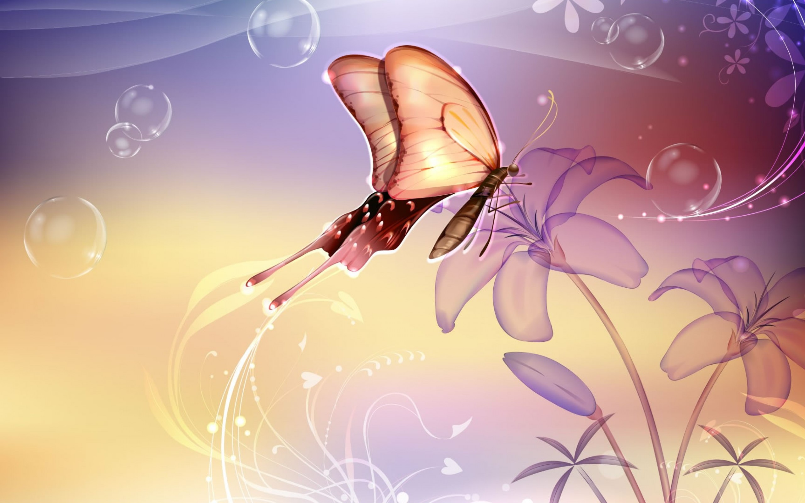 Digital Butterfly Wallpaper