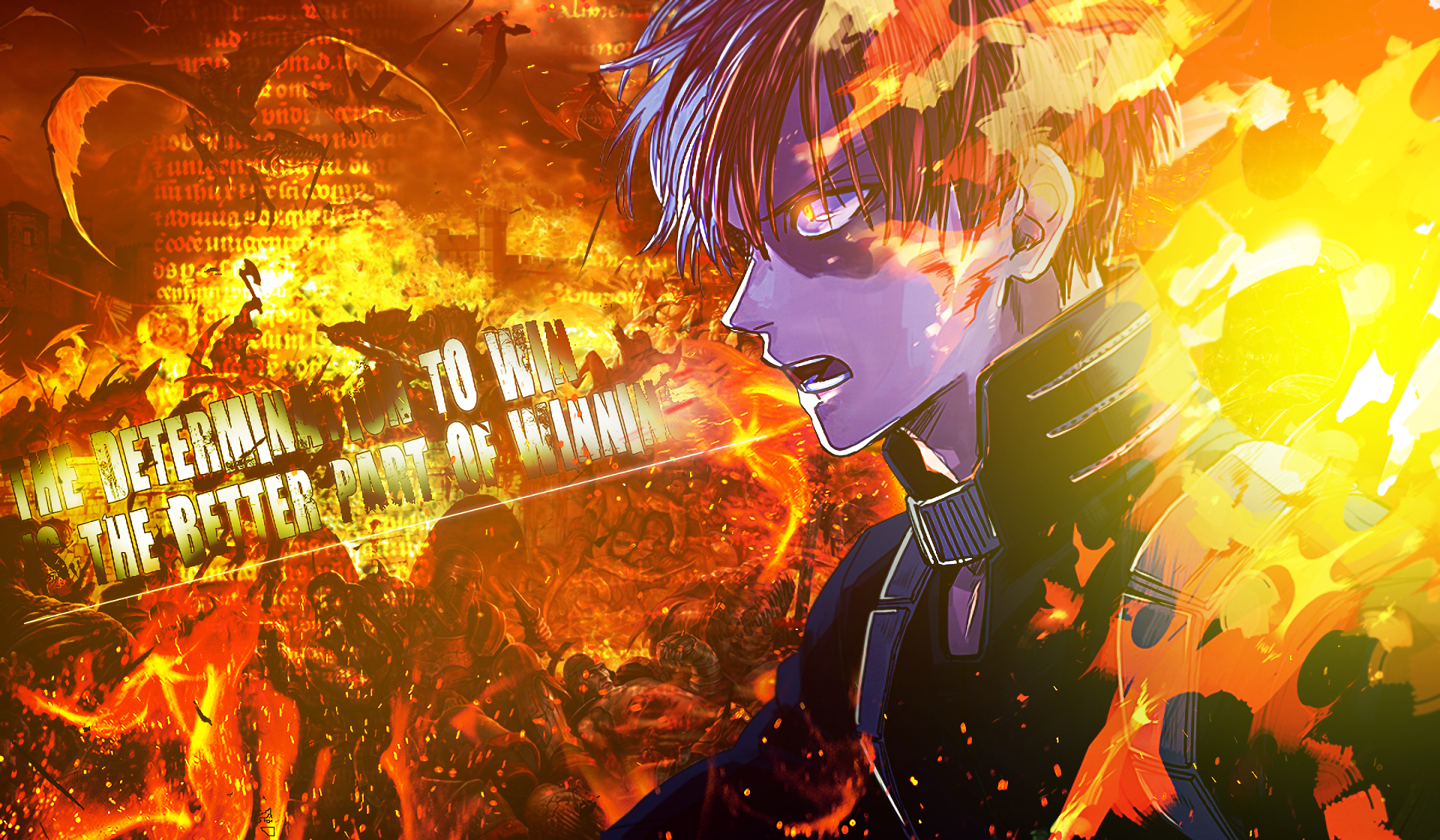 Todoroki Blazing Might Wallpaper