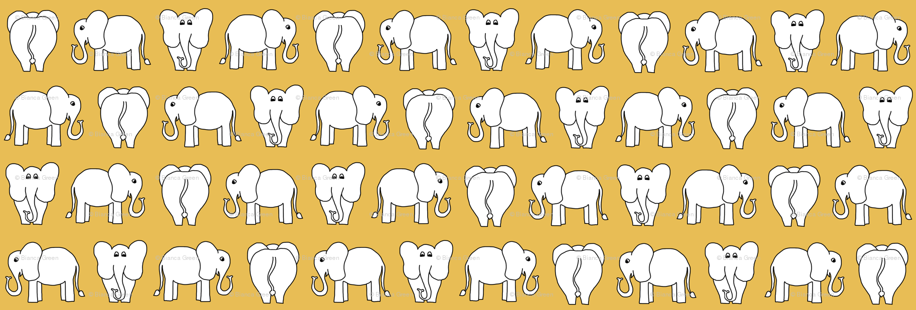 Elephant Pattern Yellow
