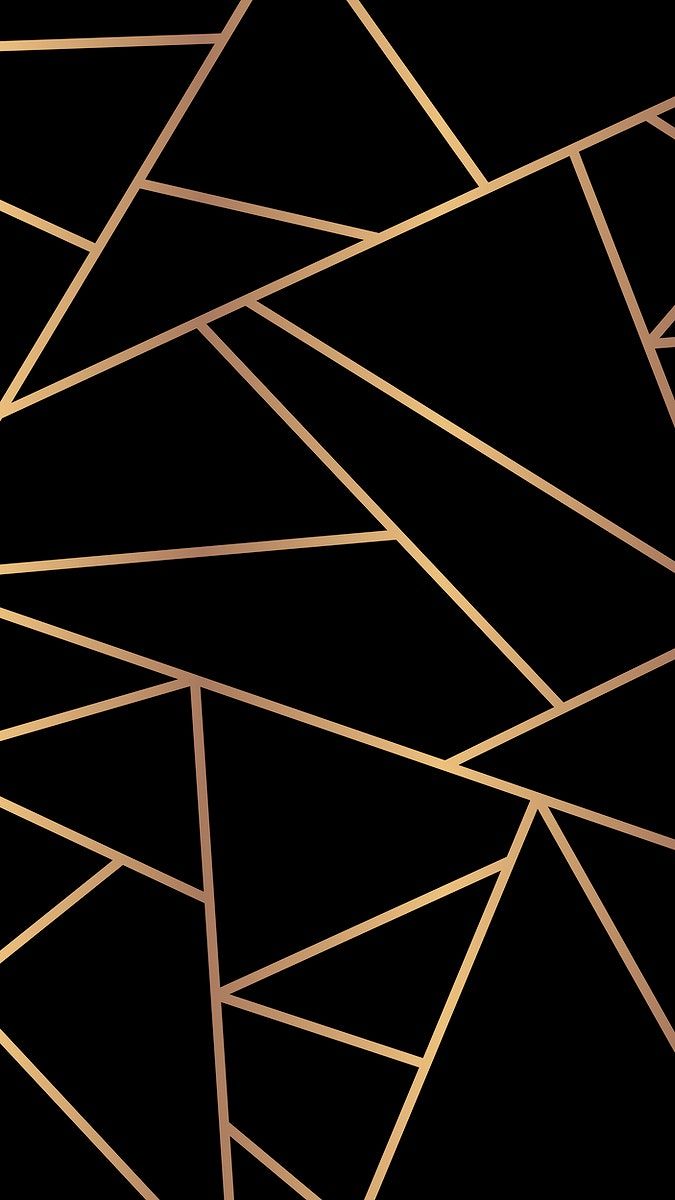 Triangle geometric pattern psd gold black background premium