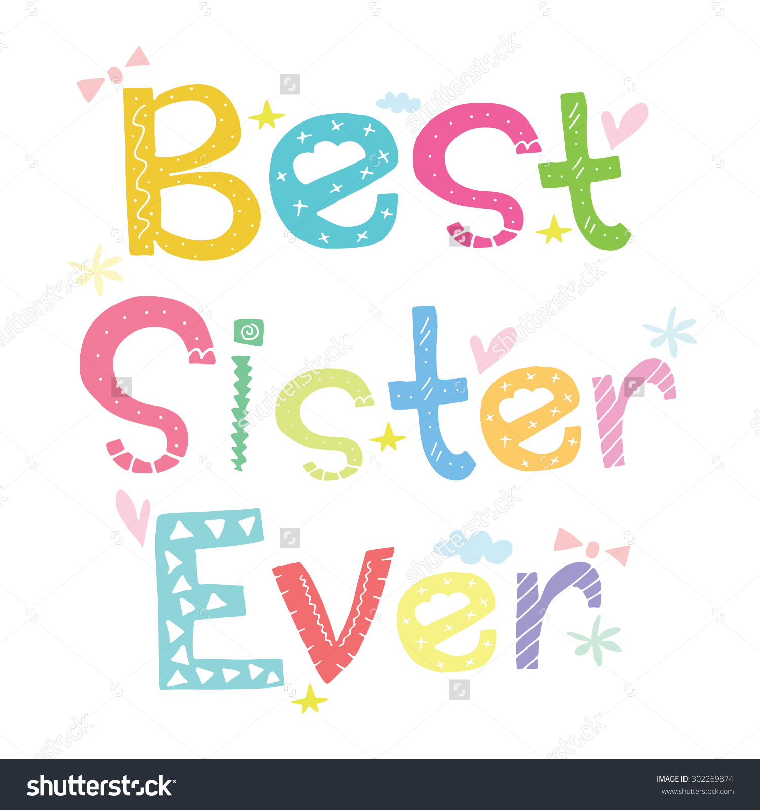 Best Sister Ever Greeting Invitation BirtHDay Card Poster Background