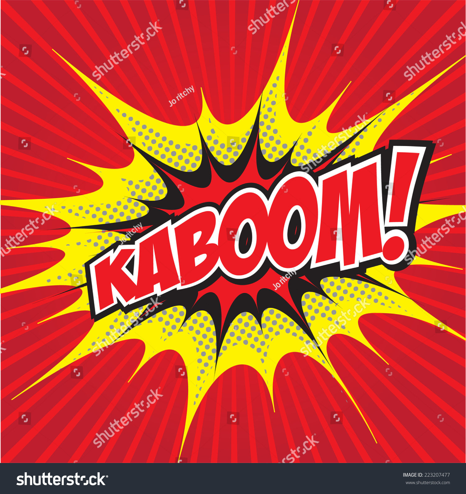 Kaboom Wording Ic Speech Bubble Pop Royalty Stock Image