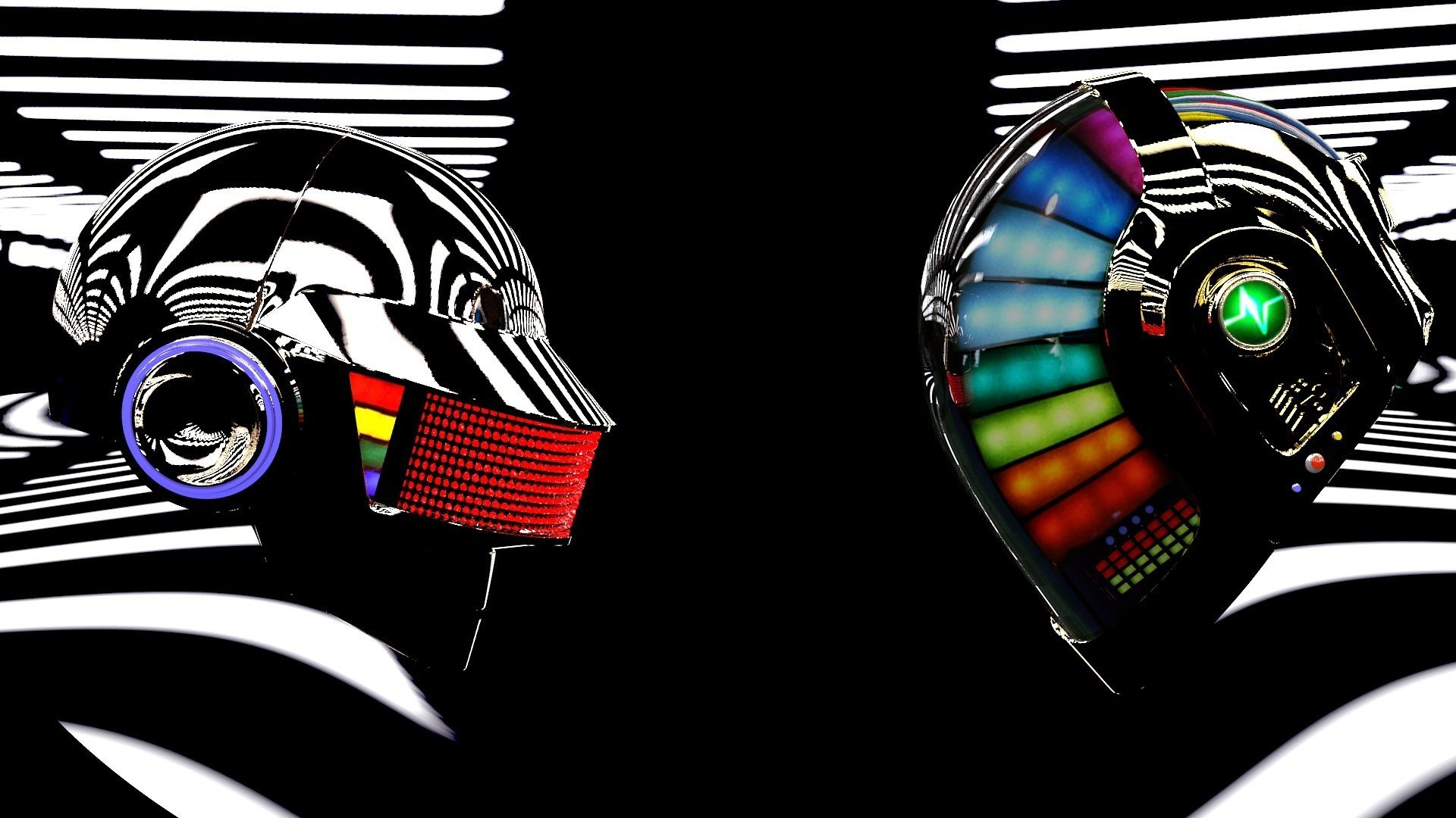 Daft Punk Electronic House Electro Mask Robot Sci Fi Wallpaper
