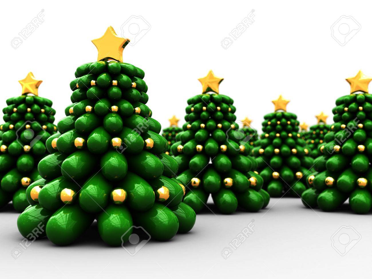 3d Illustration Of Forest From Christmas Trees Background