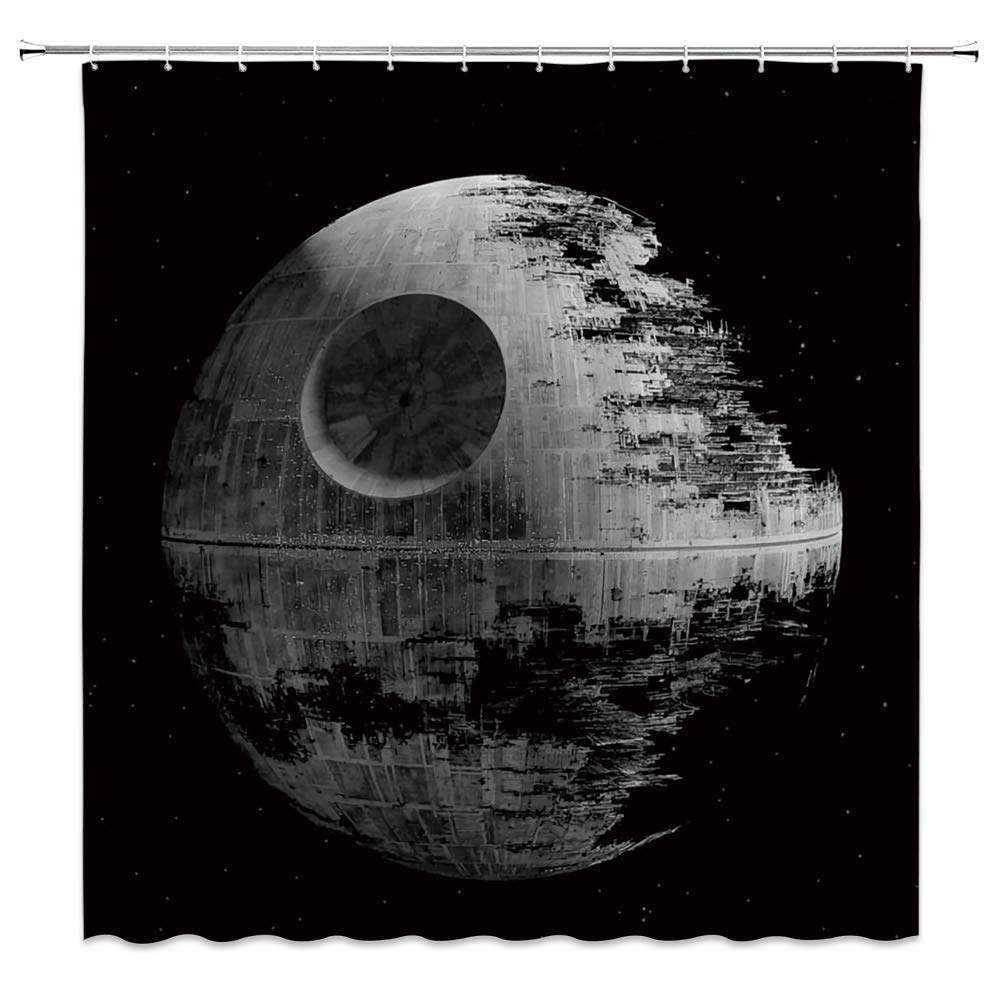 Amazoncom Lileihao Death Star Shower Curtain for Star Wars Space